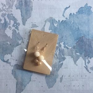 Rose-gold, blush pearl dangling earrings - Handmade